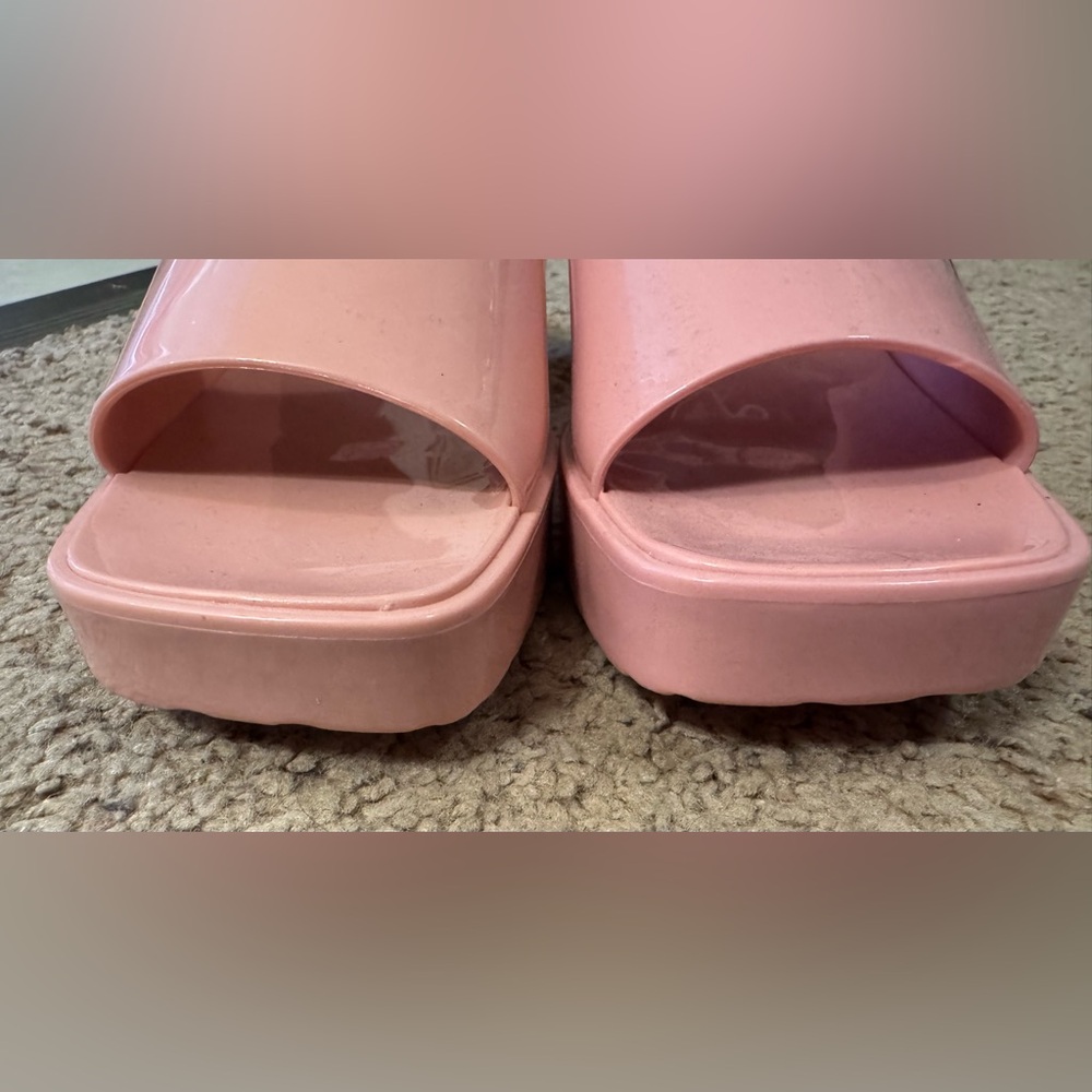 Beach by Matisse Pink Luxury Slide Block Heel Platform Sandals Women’s Sz 8 Shoe - Picture 4 of 6